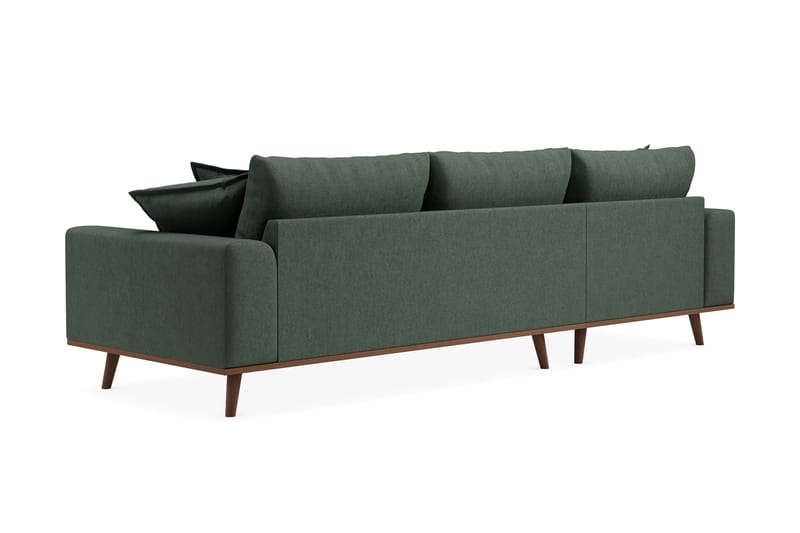 Copenhagen Premium 4-seters Venstrevendt L-formet Dyp Divansofa i Stof - Grøn - Møbler - Sofaer - Sofa med chaiselong