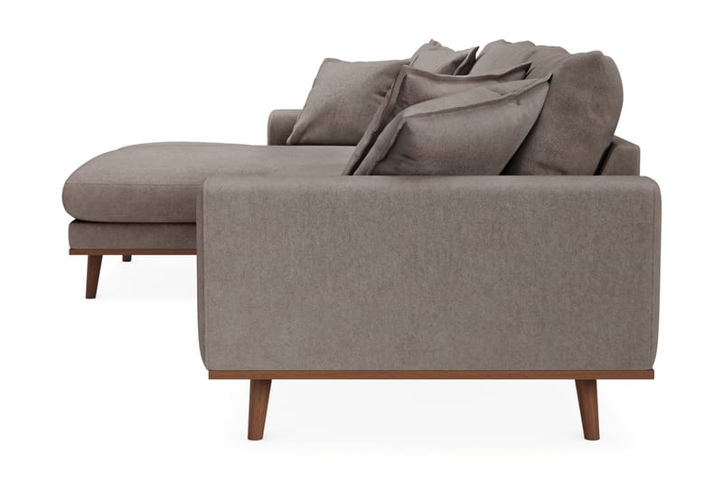 Copenhagen Premium 4-seters Venstrevendt L-formet Dyp Divansofa i Stof - Brun - Møbler - Sofaer - Sofa med chaiselong