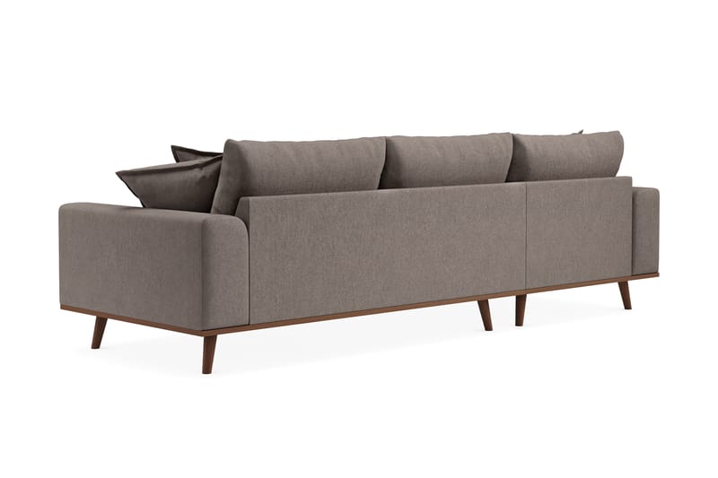 Copenhagen Premium 4-seters Venstrevendt L-formet Dyp Divansofa i Stof - Brun - Møbler - Sofaer - Sofa med chaiselong