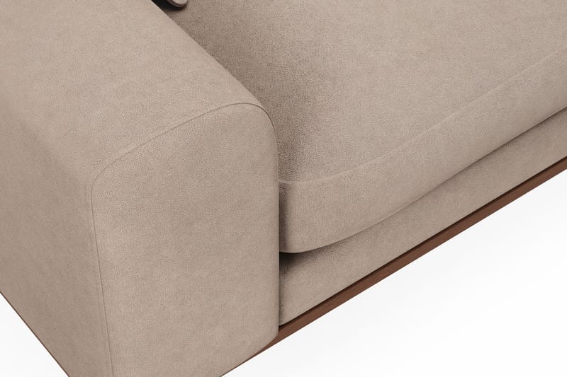 Copenhagen Premium 4-seters Høyrevendt L-formet Dyp Sjeselongsofa i Stof - Lysebrun - Møbler - Sofaer - Sofa med chaiselong