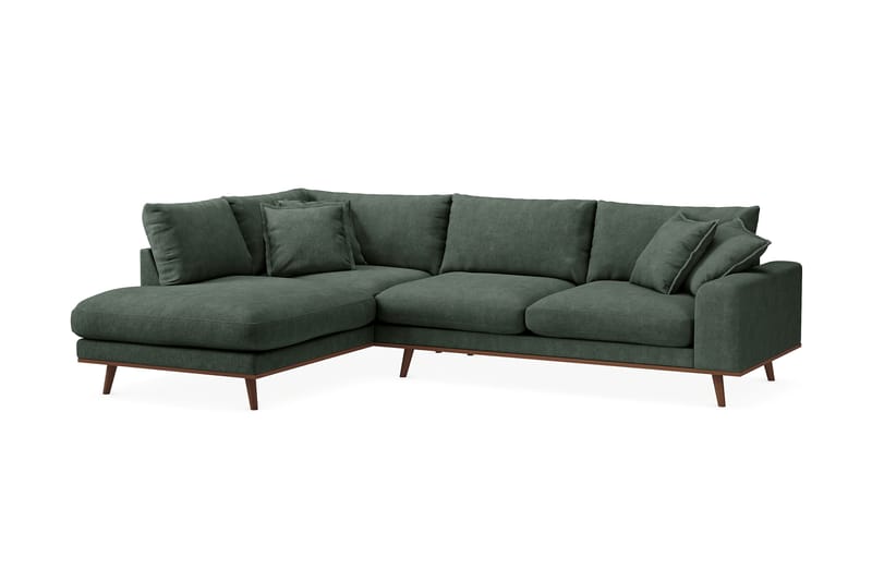 Copenhagen Premium 4-seters Venstrevendt L-formet Dyp Sjeselongsofa i Stof - Grøn - Møbler - Sofaer - Sofa med chaiselong