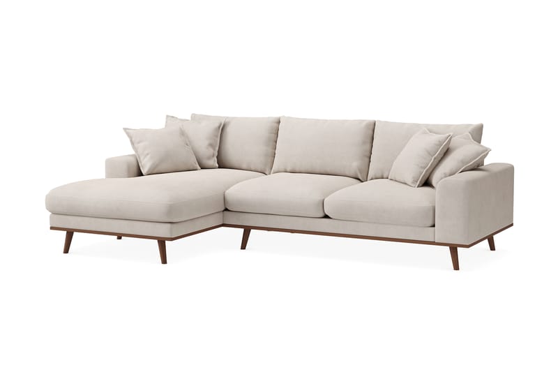 Copenhagen Premium 4-seters Venstrevendt L-formet Dyp Divansofa i Stof - Beige - Møbler - Sofaer - Sofa med chaiselong