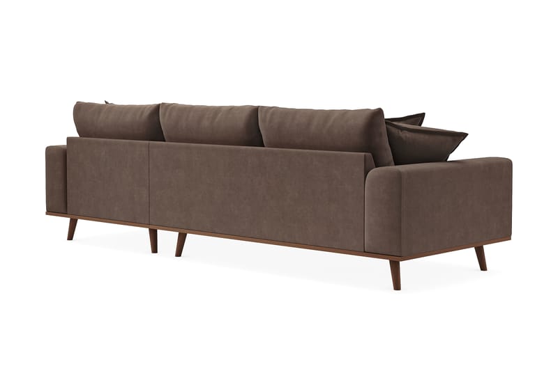 Copenhagen Premium 4-seters Høyrevendt L-formet Dyp Divansofa i Stof - Mørkebrun - Møbler - Sofaer - Sofa med chaiselong