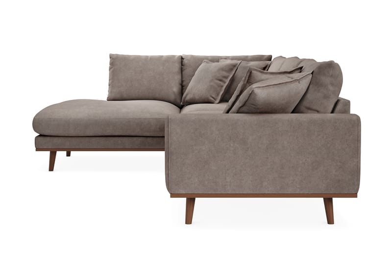 Copenhagen Premium 4-seters Venstrevendt L-formet Dyp Sjeselongsofa i Stof - Brun - Møbler - Sofaer - Sofa med chaiselong