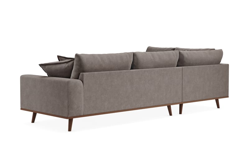Copenhagen Premium 4-seters Venstrevendt L-formet Dyp Sjeselongsofa i Stof - Brun - Møbler - Sofaer - Sofa med chaiselong