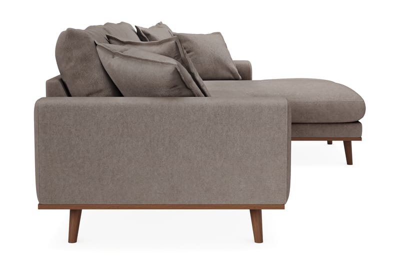 Copenhagen Premium 4-seters Høyrevendt L-formet Dyp Divansofa i Stof - Brun - Møbler - Sofaer - Sofa med chaiselong