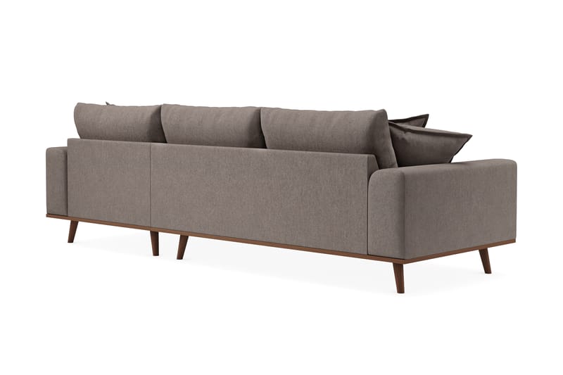 Copenhagen Premium 4-seters Høyrevendt L-formet Dyp Divansofa i Stof - Brun - Møbler - Sofaer - Sofa med chaiselong