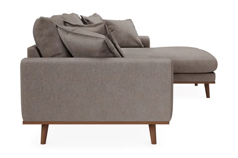 Copenhagen Premium 4-seters Høyrevendt L-formet Dyp Divansofa i Stof - Brun - Møbler - Sofaer - Sofa med chaiselong