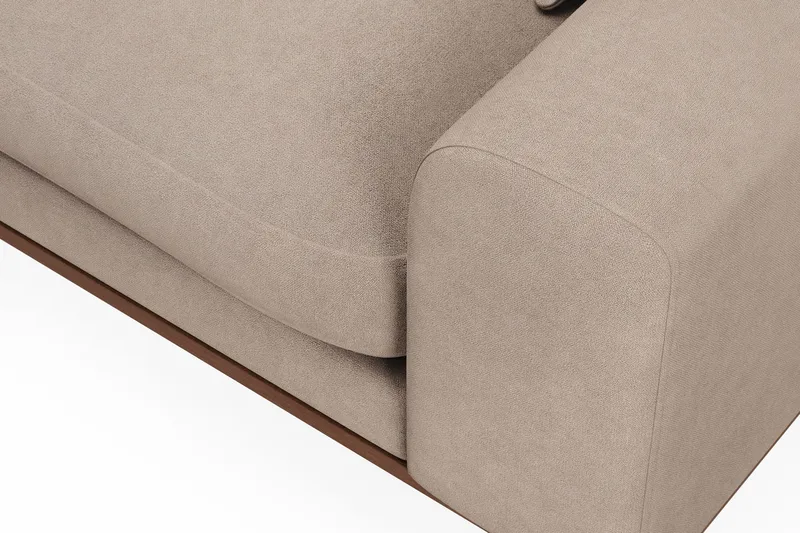 Copenhagen Premium 4-seters Venstrevendt L-formet Dyp Sjeselongsofa i Stof - Lysebrun - Møbler - Sofaer - Sofa med chaiselong