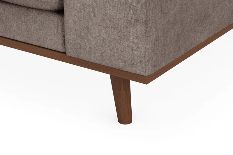 Copenhagen Premium 4-seters Venstrevendt L-formet Dyp Divansofa i Stof - Brun - Møbler - Sofaer - Sofa med chaiselong