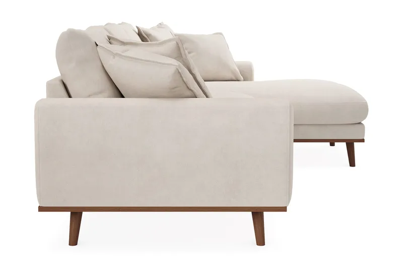 Copenhagen Premium 4-seters Høyrevendt L-formet Dyp Divansofa i Stof - Beige - Møbler - Sofaer - Sofa med chaiselong