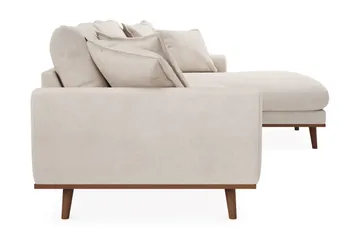 Copenhagen Premium 4-seters Høyrevendt L-formet Dyp Divansofa i Stof - Beige - Møbler - Sofaer - Sofa med chaiselong
