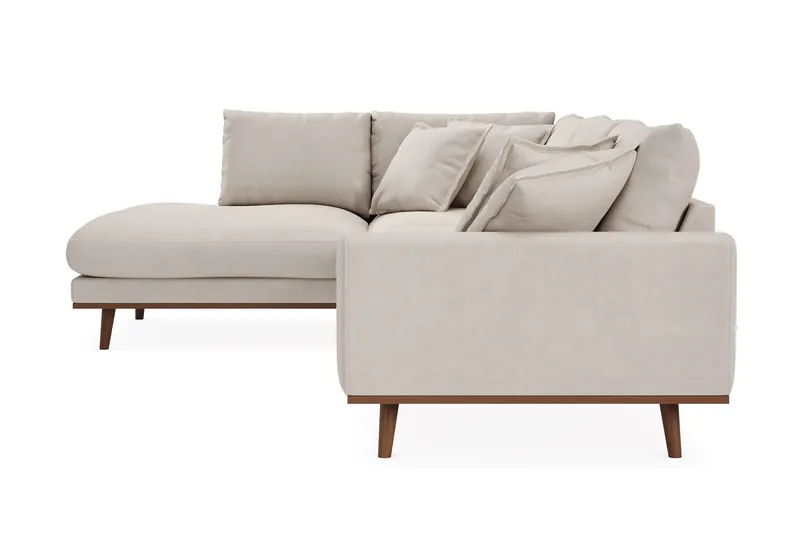 Copenhagen Premium 4-seters Venstrevendt L-formet Dyp Sjeselongsofa i Stof - Beige - Møbler - Sofaer - Sofa med chaiselong