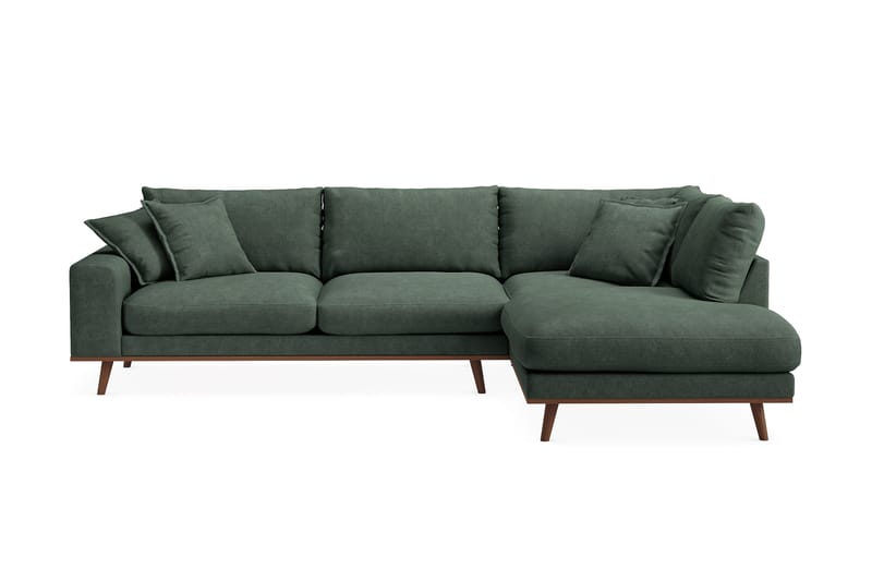 Copenhagen Premium 4-seters Høyrevendt L-formet Dyp Sjeselongsofa i Stof - Grøn - Møbler - Sofaer - Sofa med chaiselong