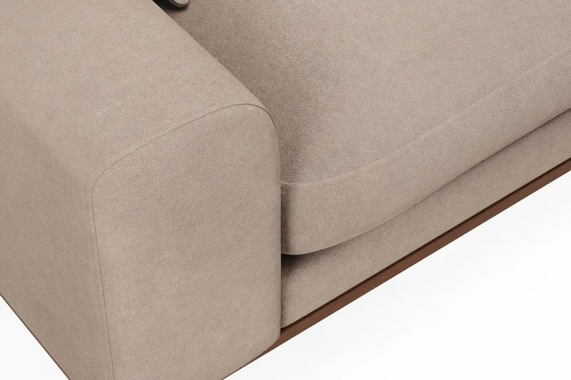 Copenhagen Premium 4-seters Høyrevendt L-formet Dyp Divansofa i Stof - Lysebrun - Møbler - Sofaer - Sofa med chaiselong