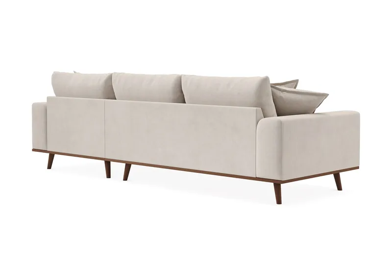 Copenhagen Premium 4-seters Høyrevendt L-formet Dyp Divansofa i Stof - Beige - Møbler - Sofaer - Sofa med chaiselong