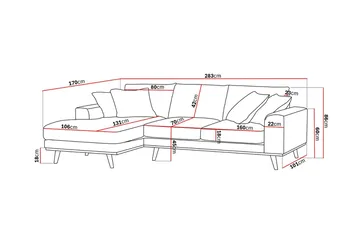 Copenhagen Premium 4-seters Venstrevendt L-formet Dyp Divansofa i Stof - Grøn - Møbler - Sofaer - Sofa med chaiselong