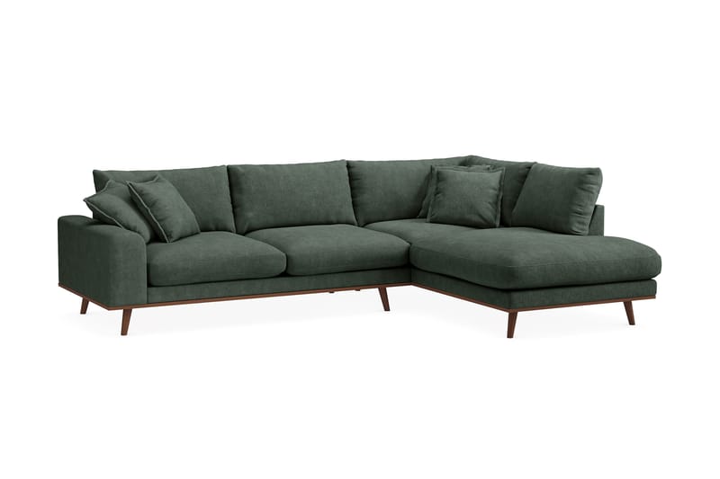 Copenhagen Premium 4-seters Høyrevendt L-formet Dyp Sjeselongsofa i Stof - Grøn - Møbler - Sofaer - Sofa med chaiselong