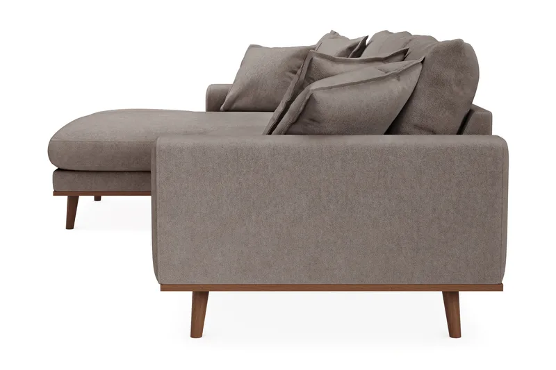 Copenhagen Premium 4-seters Venstrevendt L-formet Dyp Divansofa i Stof - Brun - Møbler - Sofaer - Sofa med chaiselong