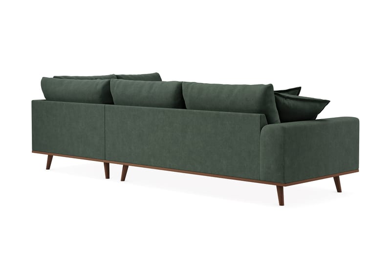 Copenhagen Premium 4-seters Høyrevendt L-formet Dyp Sjeselongsofa i Stof - Grøn - Møbler - Sofaer - Sofa med chaiselong