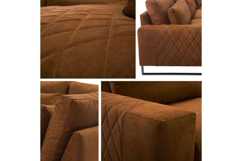 Corneliano 3-personers hjørnesofa - Brun - Møbler - Sofaer - Sofa med chaiselong