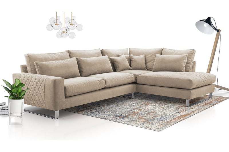 Corneliano 3-personers hjørnesofa - Beige - Møbler - Sofaer - Sofa med chaiselong