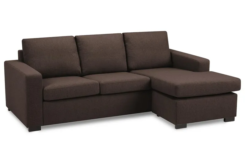 Crazy 3-personers Vendbar L-formet Chaiselongsofa i Stof - Brun - Møbler - Sofaer - Sofa med chaiselong - 3 personers sofa med chaiselong