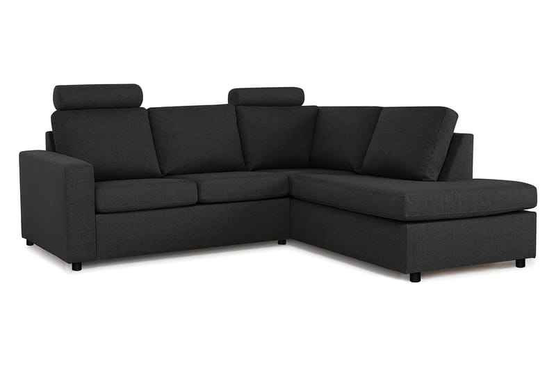 Crazy 3-personers Højrevendt L-formet Chaiselongsofa i Stof - Antracit - Møbler - Sofaer - Sofa med chaiselong - 2-personer sofa med chaiselong
