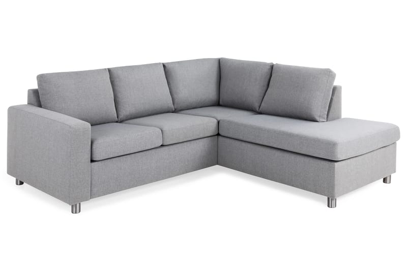 Crazy 3-personers Højrevendt L-formet Chaiselongsofa i Stof - Grå - Møbler - Sofaer - Sofa med chaiselong - 2-personer sofa med chaiselong