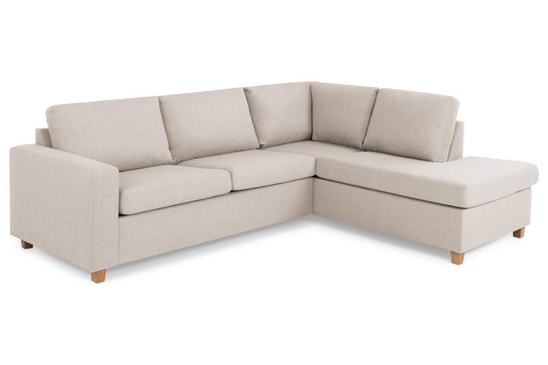Crazy 3-personers Højrevendt L-formet Chaiselongsofa i Stof - Beige - Møbler - Sofaer - Sofa med chaiselong