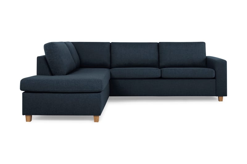 Crazy 3-personers Venstrevendt L-formet Chaiselongsofa i Stof, Blå