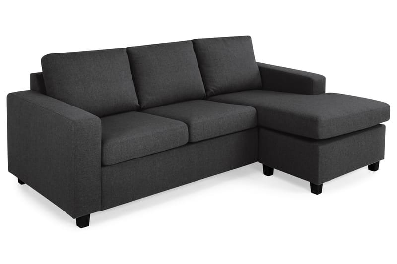 Crazy 3-personers Vendbar L-formet Chaiselongsofa i Stof - Antracit - Møbler - Sofaer - Sofa med chaiselong