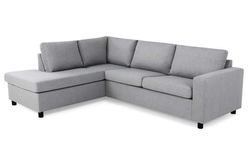 Crazy 3-personers Venstrevendt L-formet Chaiselongsofa i Stof - Grå - Møbler - Sofaer - Sofa med chaiselong