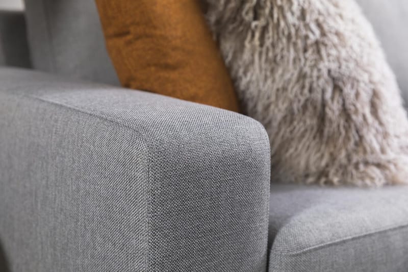 Crazy 3-personers Vendbar L-formet Chaiselongsofa i Stof - Grå - Møbler - Sofaer - Sofa med chaiselong - 3 personers sofa med chaiselong