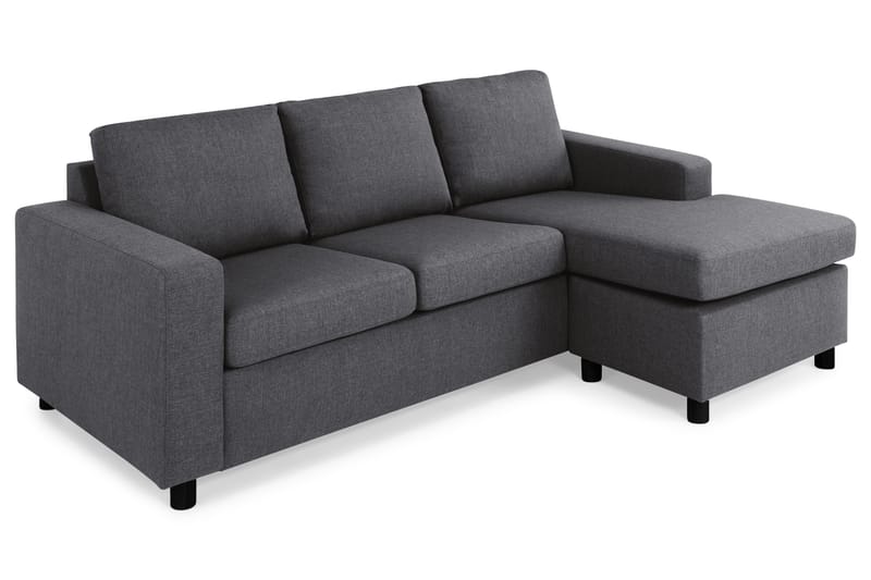 Crazy 3-personers Vendbar L-formet Chaiselongsofa i Stof - Mørkegrå - Møbler - Sofaer - Sofa med chaiselong - 3 personers sofa med chaiselong