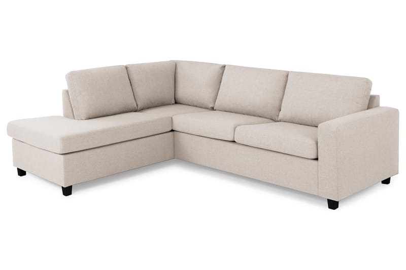 Crazy 3-personers Venstrevendt L-formet Chaiselongsofa i Stof - Beige - Møbler - Sofaer - Sofa med chaiselong - 3 personers sofa med chaiselong
