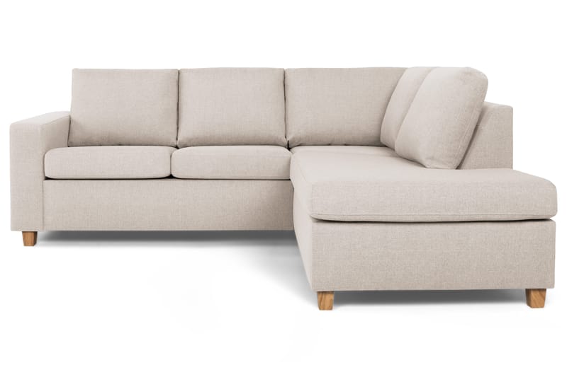 Crazy 3-personers Højrevendt L-formet Chaiselongsofa i Stof - Beige - Møbler - Sofaer - Sofa med chaiselong - 2-personer sofa med chaiselong