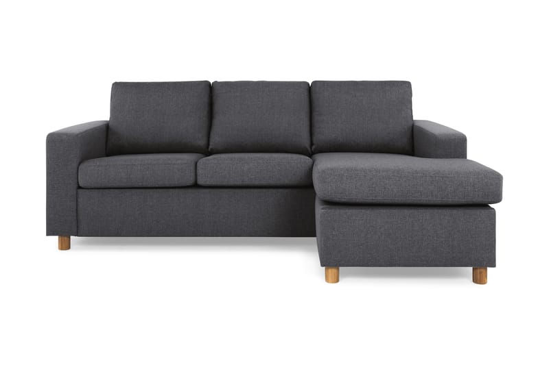 Crazy 3-personers Vendbar L-formet Chaiselongsofa i Stof - Mørkegrå - Møbler - Sofaer - Sofa med chaiselong - 3 personers sofa med chaiselong