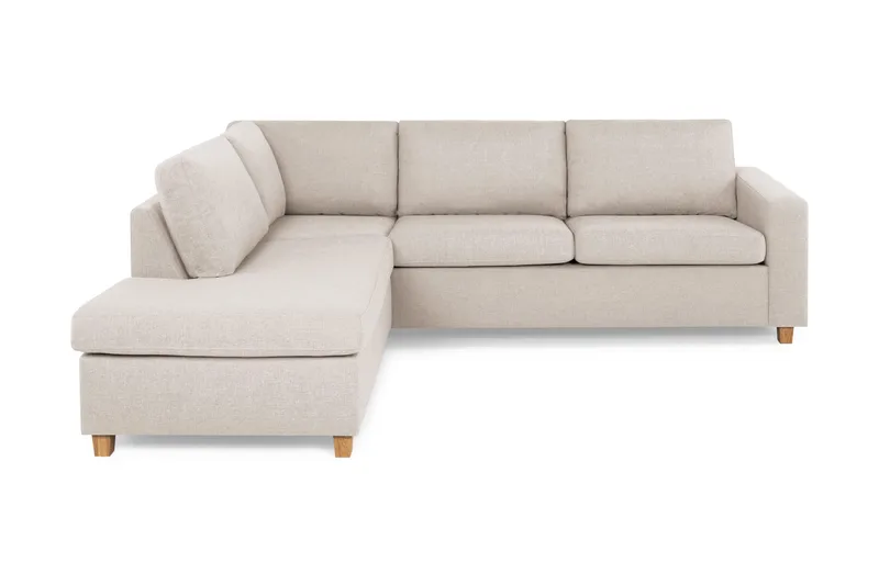 Crazy 3-personers Venstrevendt L-formet Chaiselongsofa i Stof - Beige - Møbler - Sofaer - Sofa med chaiselong - 3 personers sofa med chaiselong