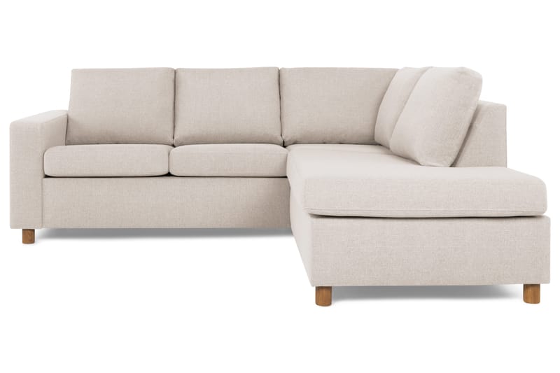 Crazy 3-personers Højrevendt L-formet Chaiselongsofa i Stof, Beige