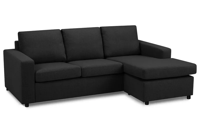 Crazy 3-personers Vendbar L-formet Chaiselongsofa i Stof - Antracit - Møbler - Sofaer - Sofa med chaiselong - 3 personers sofa med chaiselong
