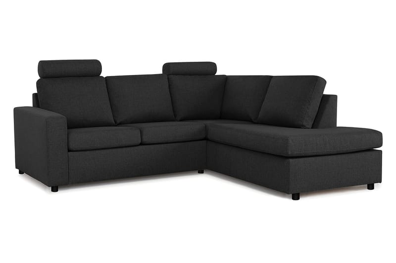Crazy 3-personers Højrevendt L-formet Chaiselongsofa i Stof - Antracit - Møbler - Sofaer - Sofa med chaiselong