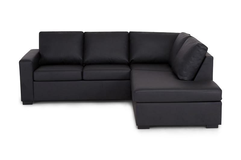 Crazy 3-personers Højrevendt L-formet Chaiselongsofa i Kunstlæder - Sort - Møbler - Sofaer - Sofa med chaiselong
