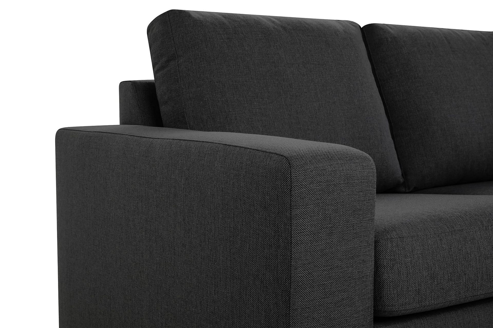 Crazy 3-personers Højrevendt L-formet Chaiselongsofa i Stof - Mørkegrå - Møbler - Sofaer - Sofa med chaiselong