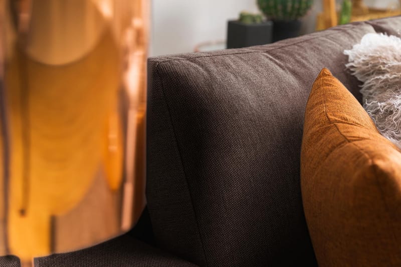 Crazy 3-personers Vendbar L-formet Chaiselongsofa i Stof - Brun - Møbler - Sofaer - Sofa med chaiselong
