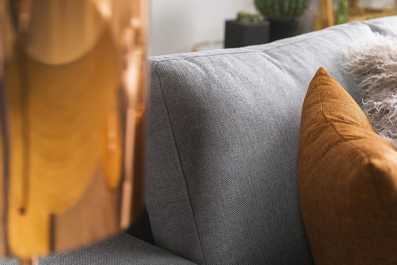 Crazy 3-personers Vendbar L-formet Chaiselongsofa i Stof - Grå - Møbler - Sofaer - Sofa med chaiselong