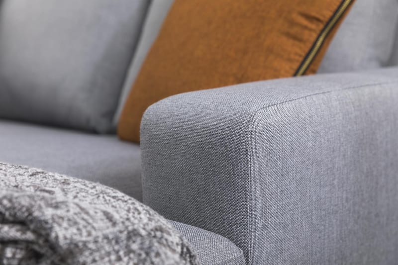 Crazy 3-personers Vendbar L-formet Chaiselongsofa i Stof - Grå - Møbler - Sofaer - Sofa med chaiselong