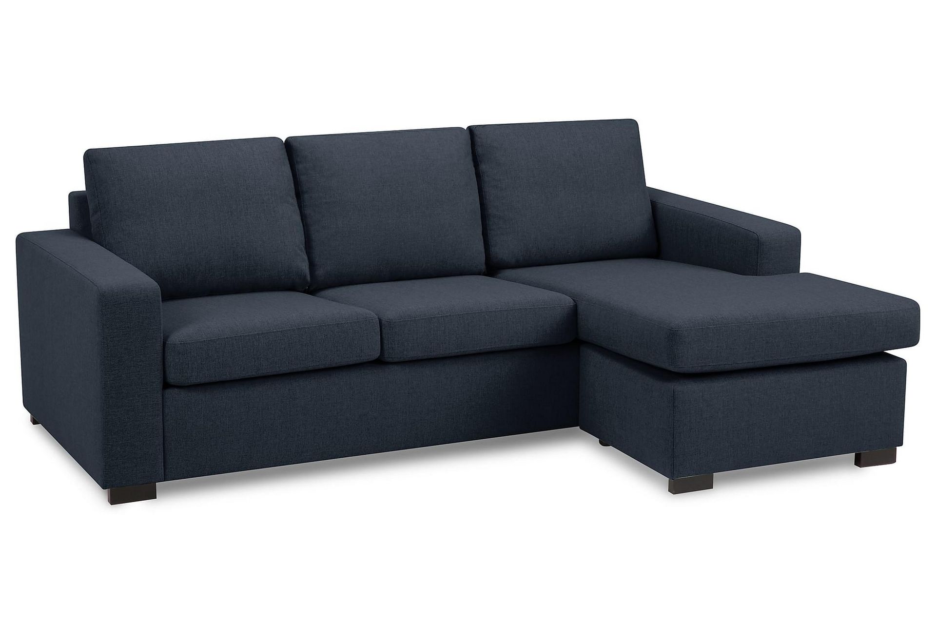 Crazy 3-personers Vendbar L-formet Chaiselongsofa i Stof - Blå - Møbler - Sofaer - Sofa med chaiselong