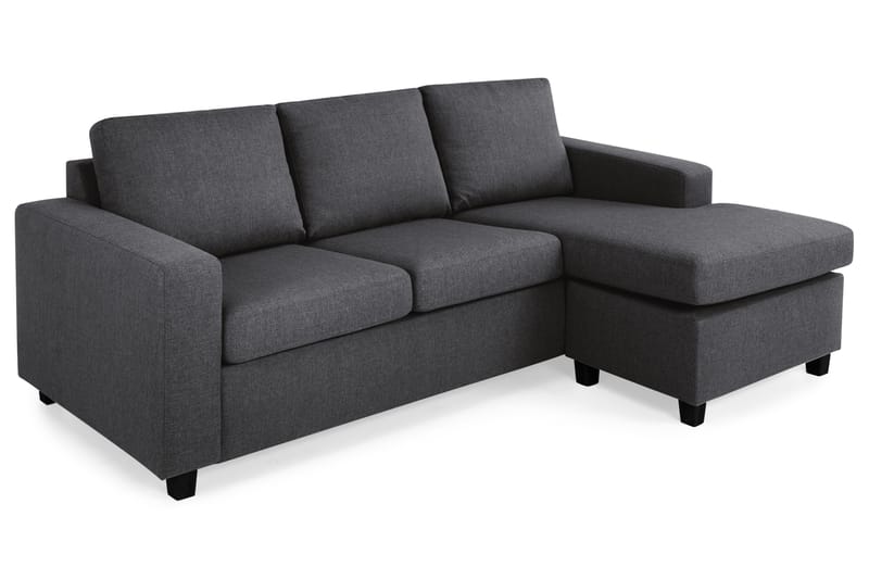 Crazy 3-personers Vendbar L-formet Chaiselongsofa i Stof - Mørkegrå - Møbler - Sofaer - Sofa med chaiselong