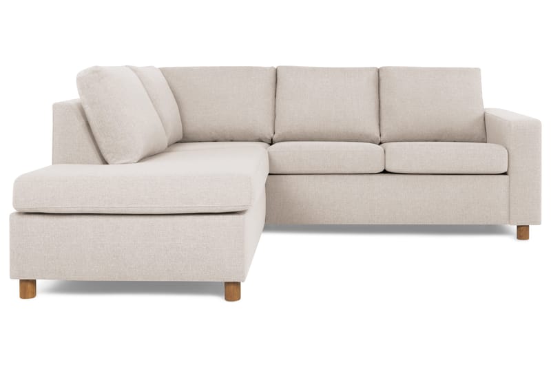 Crazy 3-personers Venstrevendt L-formet Chaiselongsofa i Stof - Beige - Møbler - Sofaer - Sofa med chaiselong - 2-personer sofa med chaiselong